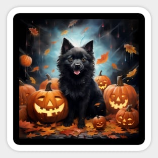 Schipperke Halloween painting Sticker